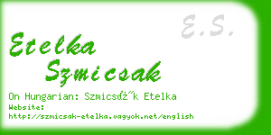etelka szmicsak business card